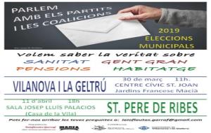 Iaioflautes Garraf conviden els candidats electorals a un debat sobre pensions i gent gran. EIX