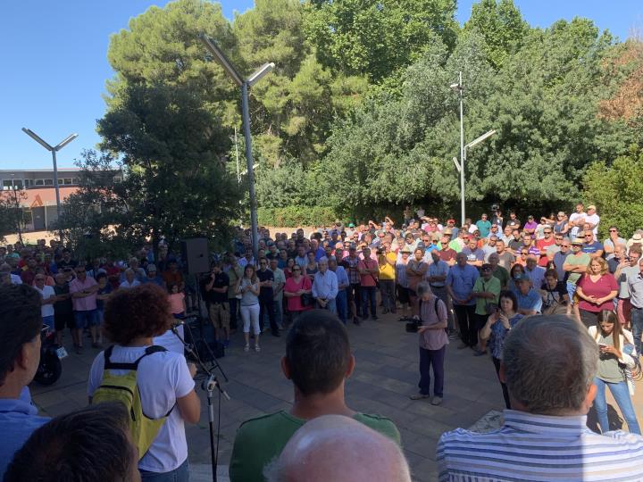 Imatge de la protesta de viticultors aquest 14 d'agost de 2019 a Vilafranca del Penedès. JARC