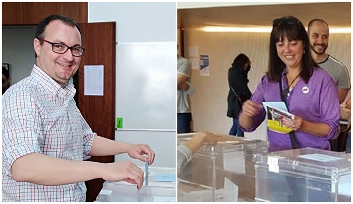 Juan Luis Ruiz i Olga Arnau exercint el seu dret al vot. EIX