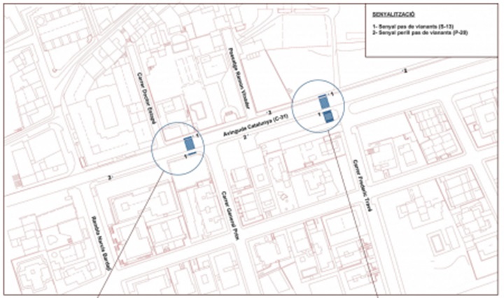 La carretera C-31 tindrà dos nous passos de vianants al seu pas per Cubelles. EIX