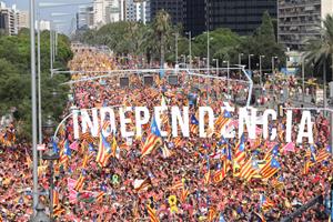 La manifestació multitudinària de la Diada aquest 11 de setembre del 2018. ACN