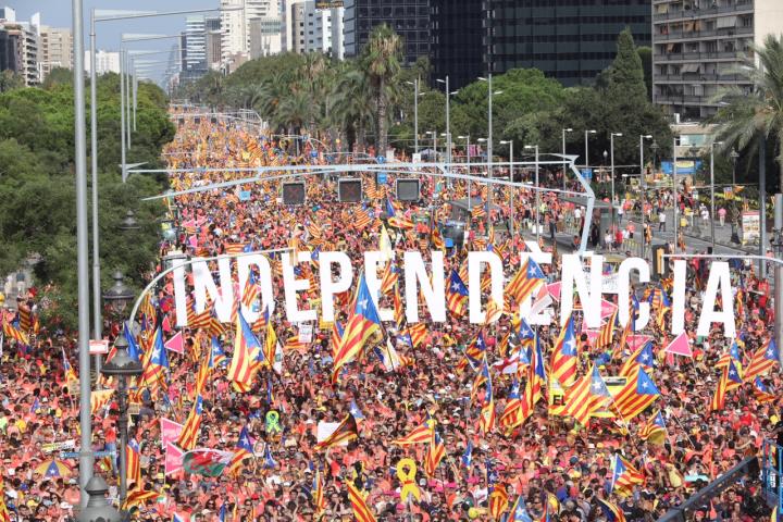 La manifestació multitudinària de la Diada aquest 11 de setembre del 2018. ACN