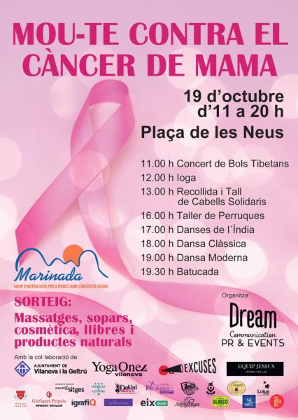 La Marinada organitza una jornada solidària a Vilanova per sensibilitzar i informar sobre el càncer de mama. EIX