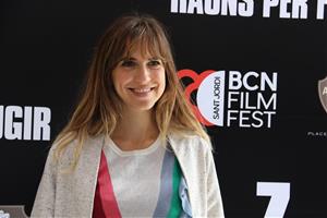 L'actriu Aina Clotet en la presentació de la pel·lícula '7 raons per fugir' a Barcelona. Imatge del 2 d'abril de 2019. ACN