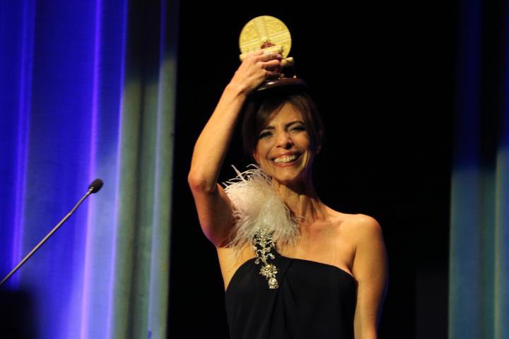 L'actriu Maribel Verdú recull el Premi Màquina del Temps del Festival de Sitges, el 7 d'octubre del 2019 . ACN