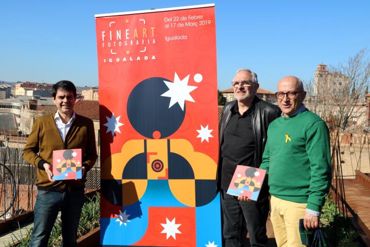 L'alcalde, Marc Castells; el director de FineArt, Ramon Muntané; i el regidor de promoció cultural i comerç, Pere Camps. ACN