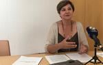 L’alcaldessa Abigail Garrido a la roda de premsa d’aquest matí. Ajt Sant Pere de Ribes