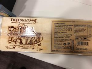 L'error en l'etiquetatge de torrons Vicens afecta dos lots de 500 grams. ACN