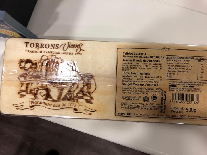 L'error en l'etiquetatge de torrons Vicens afecta dos lots de 500 grams. ACN