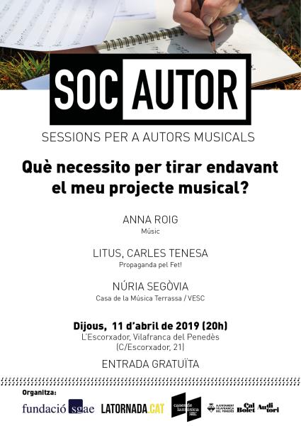 Les jornades Soc Autor arriben a Vilafranca amb un debat sobre la indústria musical. EIX