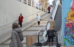 Les noves escales mecàniques del pas sota la via del tren d'Hort Gran de Sitges entren en funcionament. Ajuntament de Sitges