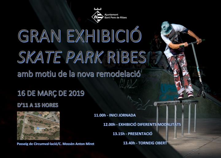 L’skate park de Ribes acull dissabte una exhibició dedicada a les diferents modalitats d’esport urbà. EIX