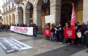 Manifestació a Vilanova per la vaga del 21-F