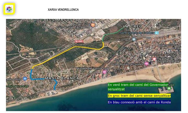 Mapa del Camí del Governador. Eix