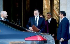 Mariano Rajoy sortint del Suprem després de declarar com a testimoni . ACN / Gemma Tubert