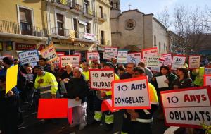 Mas Albornà i Nou Verd protesten a Vilafranca per la greu situació econòmica dels centres de treball especial. Mas Albornà
