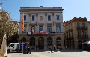 Pla general de la façana de l'Ajuntament d'Igualada. ACN