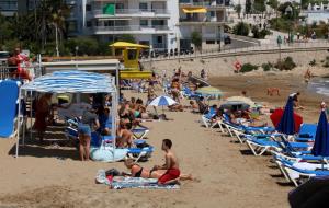 Pla general de la platja de Sant Sebastià de Sitges