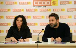 Pla mig de Ricard Bellera, secretari de Treball i Economia de CCOO de Catalunya, i Romina Garcia, responsable de Mercat de Treball i Polítiques d’Ocup