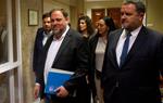 Pla mitjà del líder d'ERC, Oriol Junqueras, als passadissos del Congrés on ha recollit les credencials de diputat el 20 de maig del 2019. ACN
