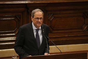 Pla mitjà del president de la Generalitat, Quim Torra, el 17 d'octubre del 2019. ACN