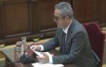 Pla mitjà, extret de senyal institucional, de Joaquim Forn, durant l'últim torn de paraula al Tribunal Suprem. Tribunal Suprem