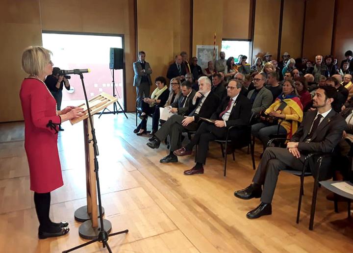 Quim Torra i Damià Calvet amb els alcaldes de la Vegueria. Eix