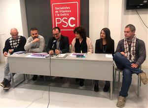 Roda de premsa dels regidors del PSC de Vilanova. Eix