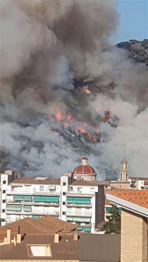 Un incendi a Capellades ha cremat ja 30 hectàrees de superfície forestal