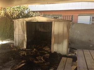 Uns vàndals cremen i destrosses l'escola Canigó de Vilanova . AFA Canigó