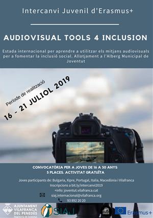 Vilafranca obre la convocatòria per participar en l’Intercanvi juvenil internacional Audiovisual Tools 4 Inclusion. EIX