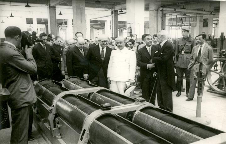 Visita de Franco a la fàbrica Pirelli al 1949. Arxiu Comarcal del Garraf