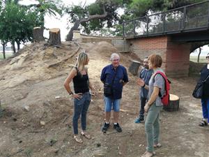 Visita institucional al circuit de trens del Parc de Ribes Roges després de l'esclafit. Ajuntament de Vilanova