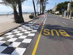 Acaba la primera fase de l’habilitació del carril bici al passeig Marítim de Sitges