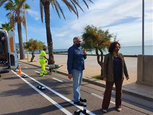 Acaba la primera fase de l’habilitació del carril bici al passeig Marítim de Sitges
