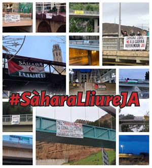Acció de protesta a Vilanova i la Geltrú i El Vendrell per reclamar la llibertat del Sàhara Occidental. EIX