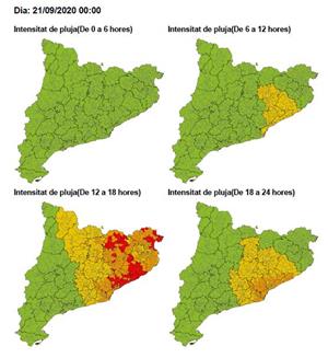 Activada l'alerta del pla Inuncat per la previsió de pluges intenses a la meitat est de Catalunya aquesta tarda. EIX