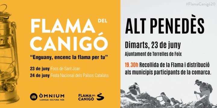 Arribada de la Flama del Canigó a l'Alt Penedès