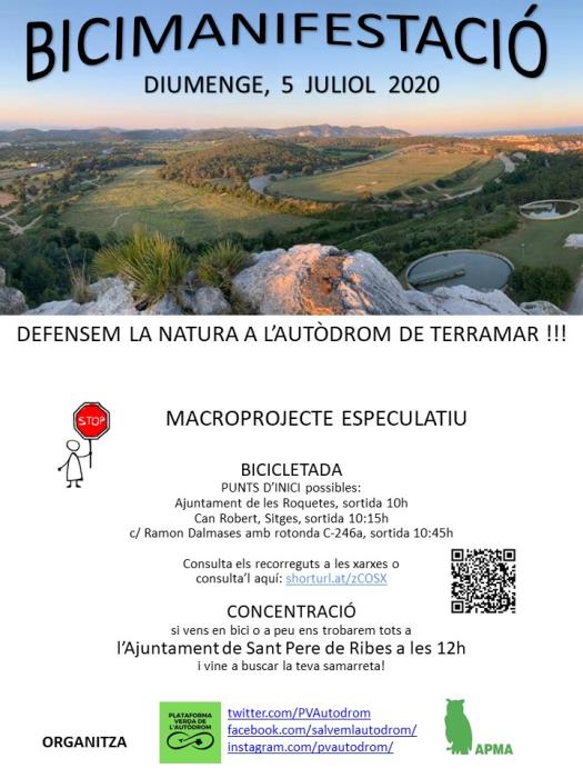 Bicimanifestació Defensem la natura a l'Autòdrom de Terramar