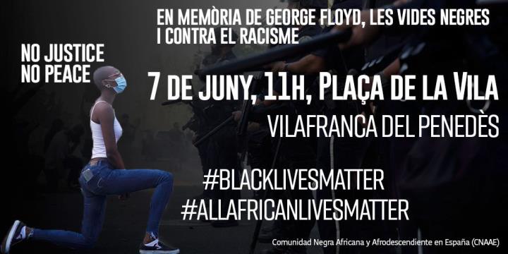 Concentració en memòria de George Floyd, les vides negres i en contra del racisme