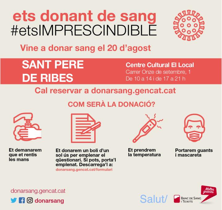 Jornada de donació de sang a Sant Pere de Ribes