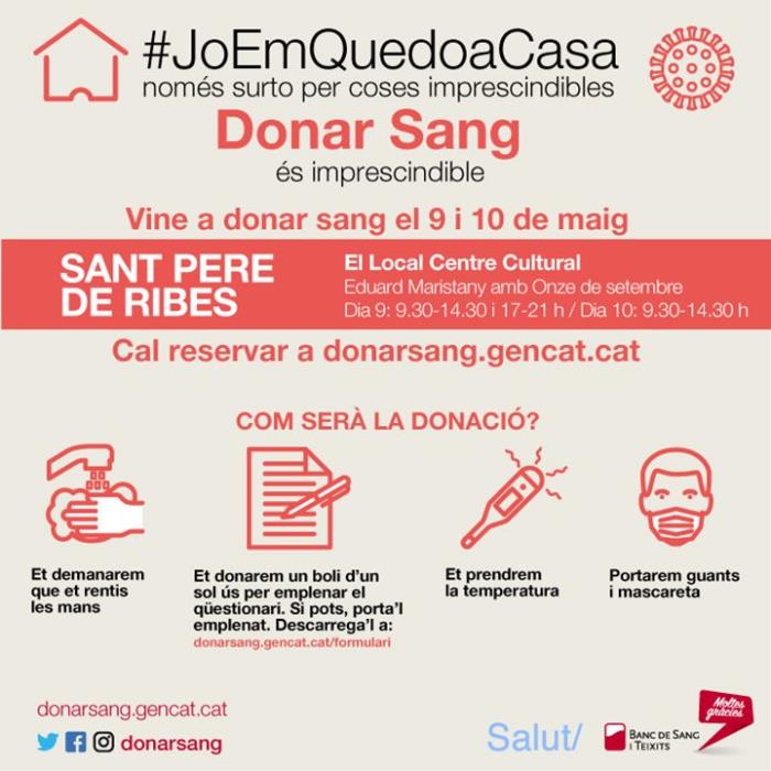 Sant Pere de Ribes acull una campanya especial de donació de sang