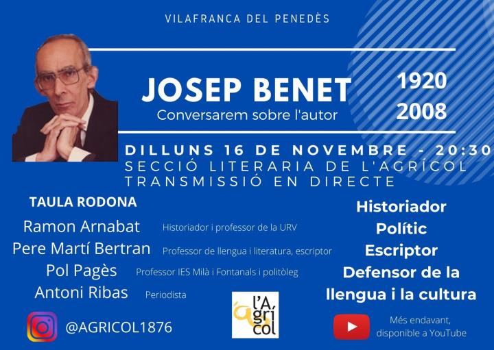 Taula rodona per commemorar l’Any Josep Benet i Morell