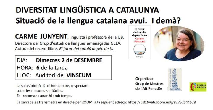 Xerrada de la lingüista Carme Junyent  sobre el present i el futur del català