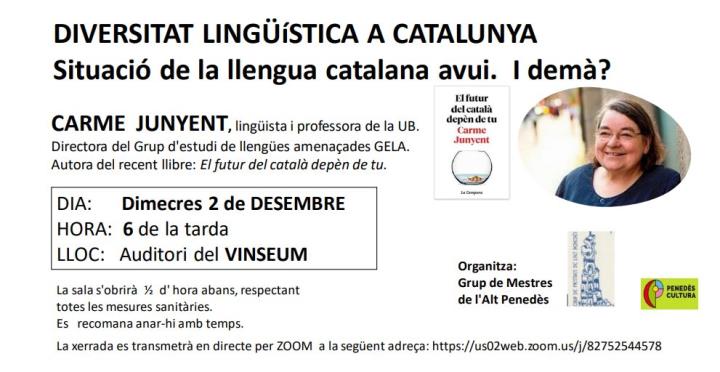 Xerrada de la lingüista Carme Junyent  sobre el present i el futur del català