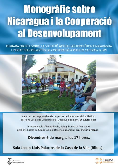 Xerrada oberta sobre la situació actual sociopolítica a Nicaragua i l’estat dels projectes de cooperació a Puerto Cabezas - Bilwi