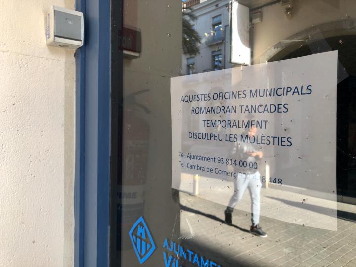 Aïllen els companys del treballador amb coronavirus de l'Ajuntament de Vilanova. Ajuntament de Vilanova