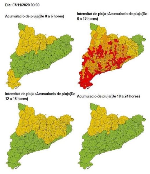 Alerta del Pla INUNCAT per l'episodi de pluges i fort onatge al Penedès. EIX