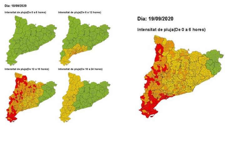 Alerta del pla Inuncat per pluges intenses al Penedès . EIX