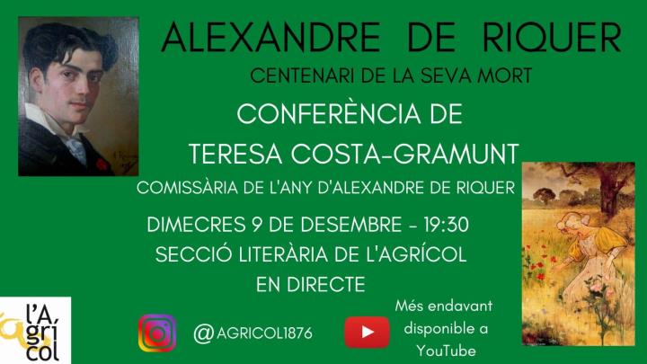 Conferència per commemorar l’Any Alexandre de Riquer. Eix